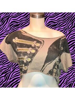 Nwot Abbey Dawn by Avril Lavigne skeleton band style top